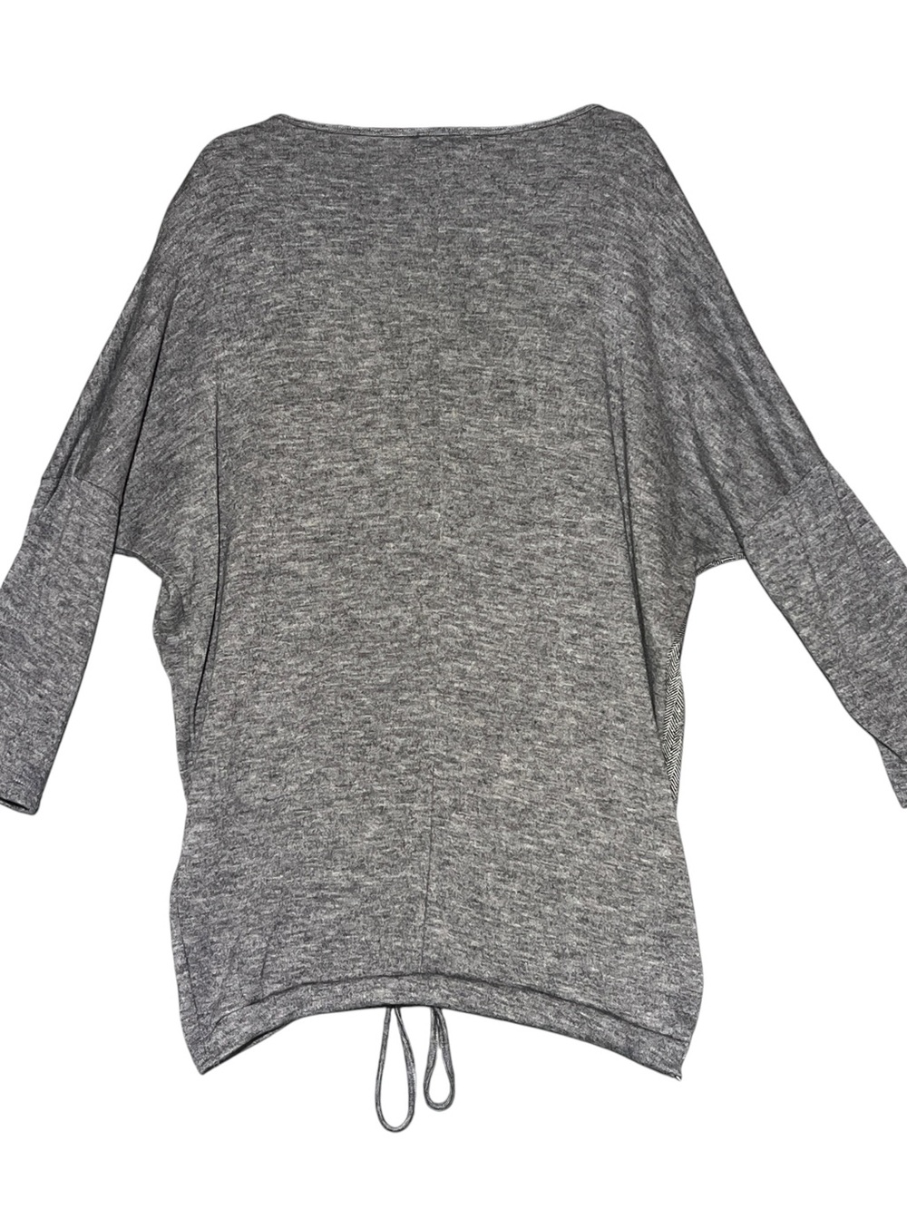 PRETTY ANGEL Grey Tweed Panel Oversized Tunic Sweater Detachable Scarf L - Picture 6 of 14